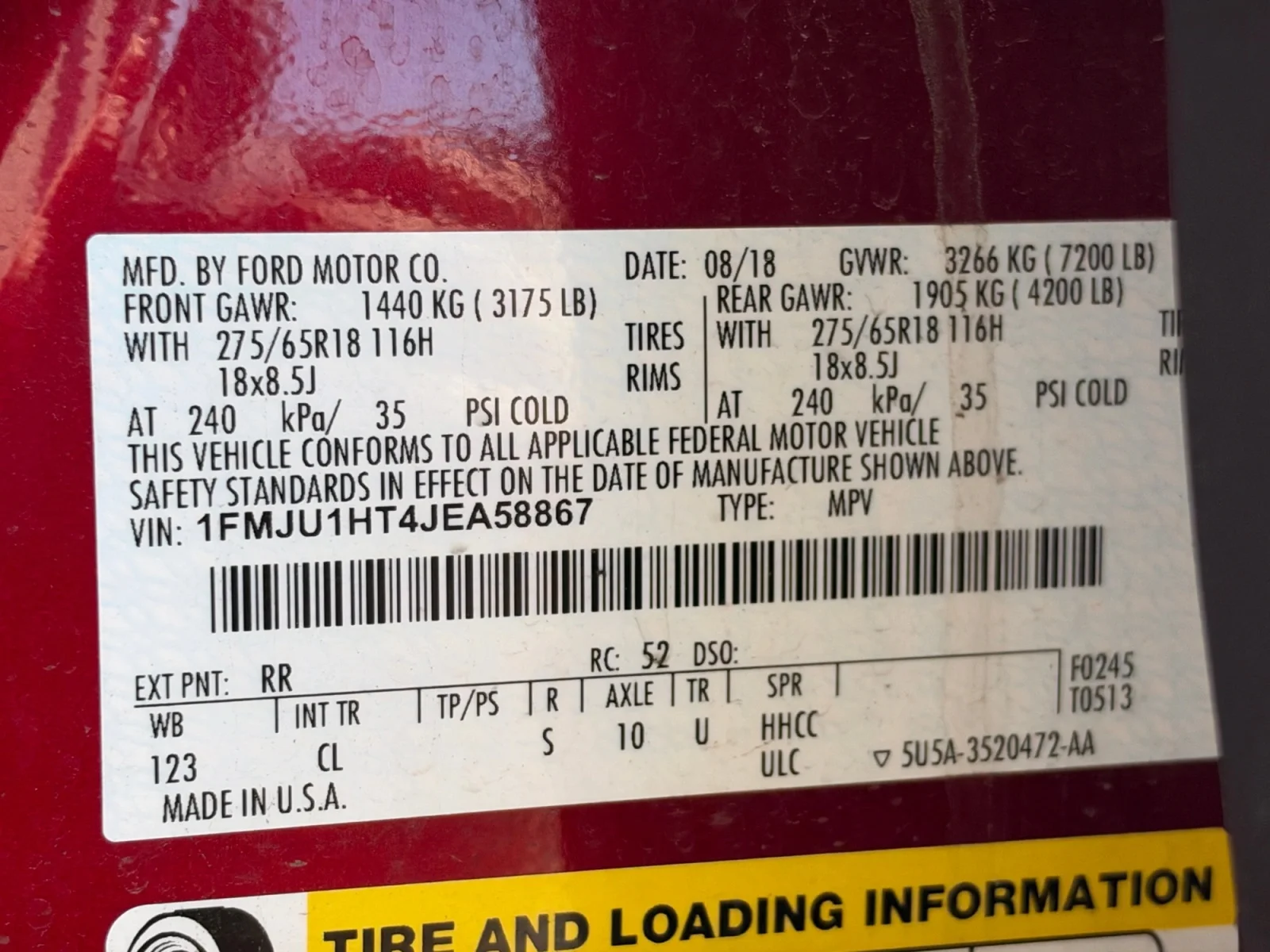 Used 2018 Ruby Red Metallic Tinted Clearcoat Ford XLT image 13