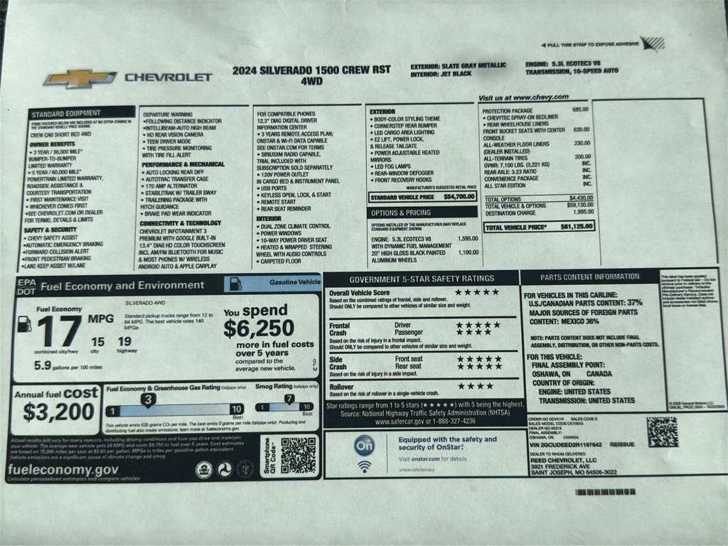 Used 2024 Chevrolet Silverado 1500 RST with VIN 2GCUDEED2R1197642 for sale in Kansas City