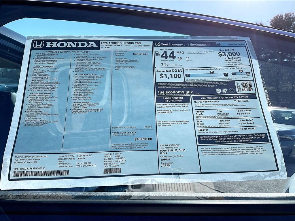 2026 Honda Accord Hybrid — photo 18