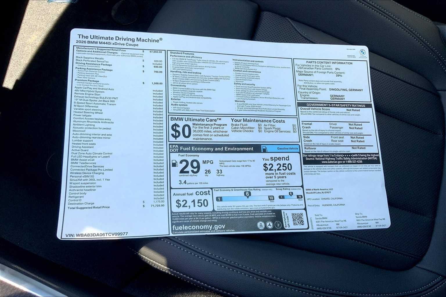 Certified Used 2026 Black Sapphire Metallic BMW M440i xDrive image 20