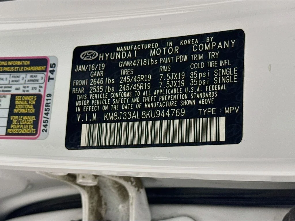 Used 2019 Dazzling White Hyundai Night image 33