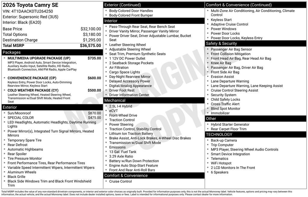 Used 2026 Red Toyota SE image 2