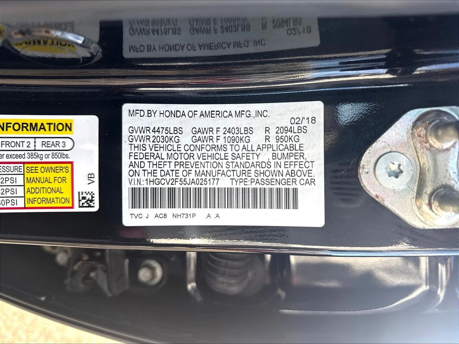 Used 2018 Crystal Black Pearl Honda EX-L 2.0T image 22