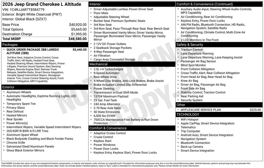 New 2026 Bright White Clear-Coat Exterior Paint Jeep Laredo image 9