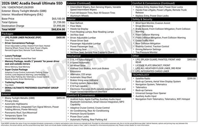 New 2026 Ebony Twilight Metallic GMC Denali Ultimate image 5