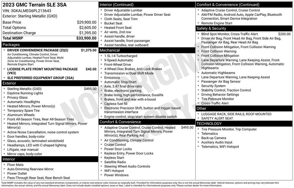 Used 2023 Sterling Metallic GMC SLE image 6