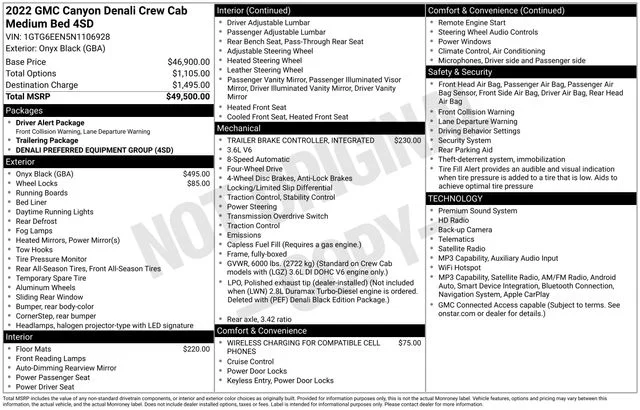 Used 2022 Onyx Black GMC Denali image 37