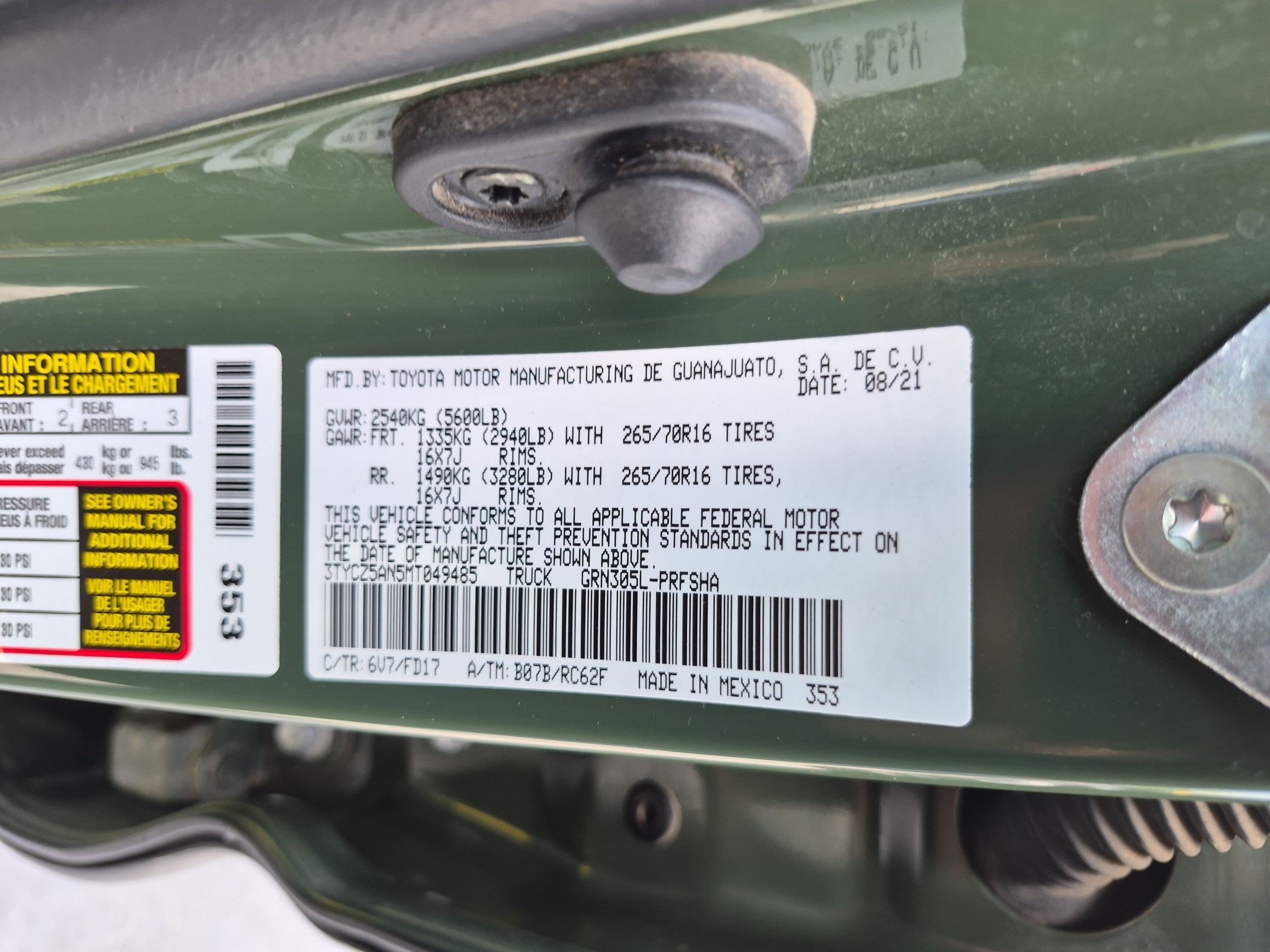 Used 2021 Army Green Toyota TRD Off Road image 32