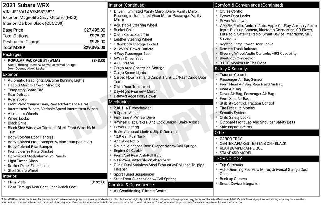 Used 2021 Gray Subaru Base image 5
