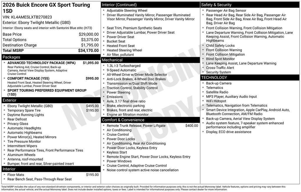 New 2026 Ebony Twilight Metallic Buick Sport Touring image 25