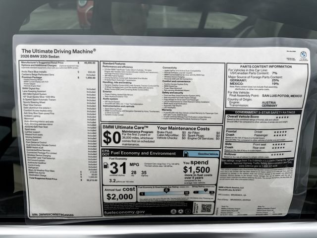 New 2026 Arctic Race Blue metallic BMW 330i image 26