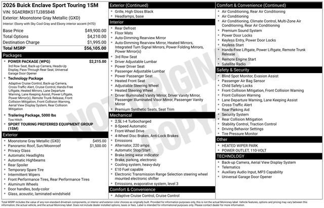 New 2026 Moonstone Gray Metallic Buick Sport Touring image 26