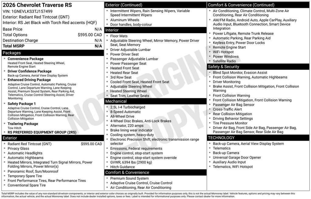 Used 2026 Radiant Red Tintcoat Chevrolet RS image 6