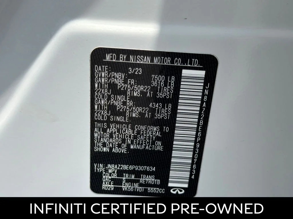 Certified Used 2023 Moonstone White INFINITI Sensory image 28