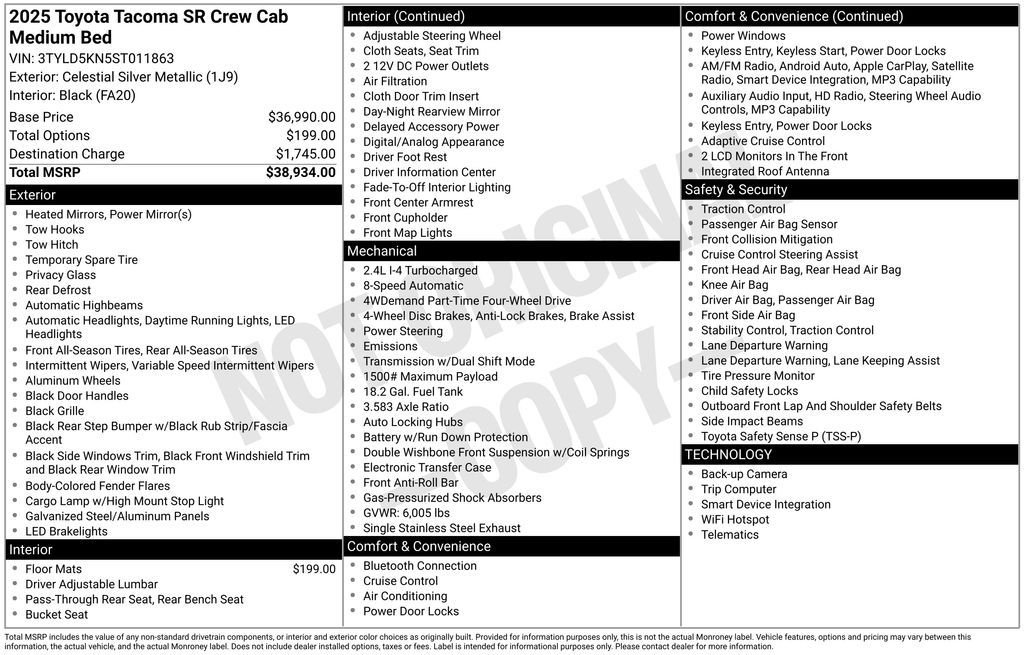 Used 2025 Celestial Silver Metallic Toyota SR image 4