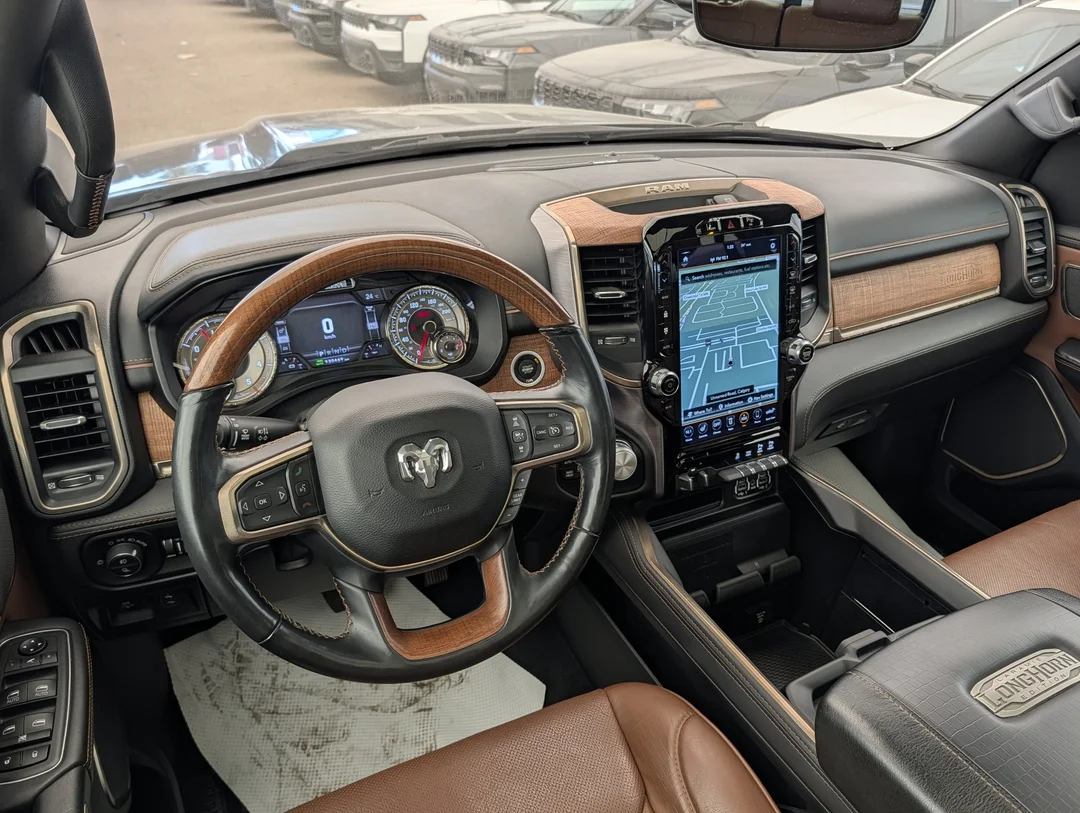 Used 2020 Silver RAM Longhorn - - 4x4 - EcoDiesel V6 - Panoramic Sunroof - Heated Leather Seats & More! image 25