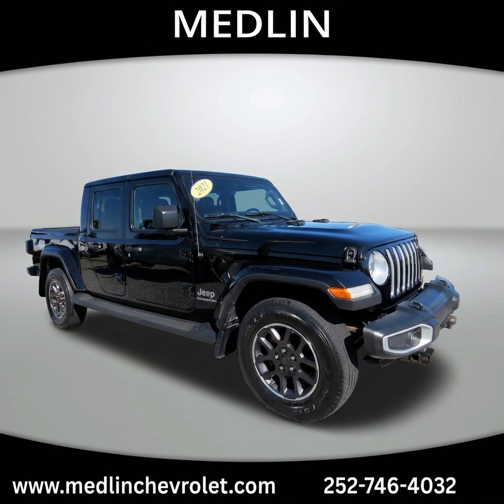 Used 2021 Black Clearcoat Jeep Overland image 1