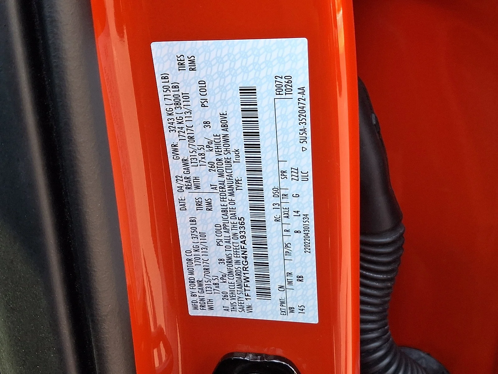 Used 2022 Code Orange Metallic Ford Raptor image 27