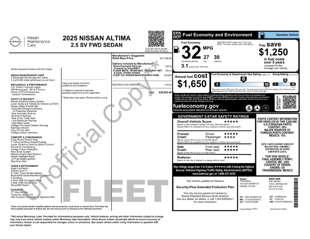 Used 2025 Black Nissan 2.5 SV image 7