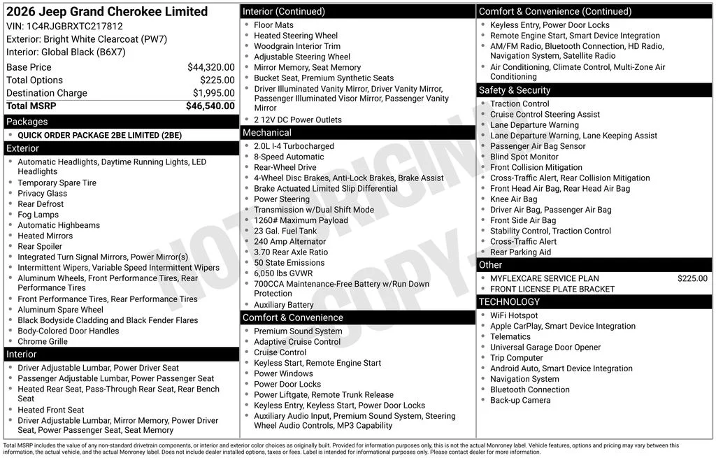 New 2026 Bright White Clear-Coat Exterior Paint Jeep Limited image 44