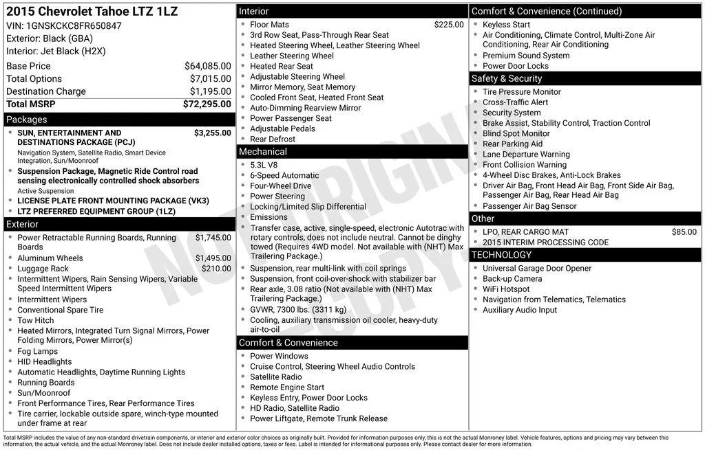 Used 2015 Black Chevrolet LTZ image 2