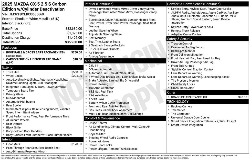2025 Mazda CX-5 S Carbon Edition Auto AWD's photo