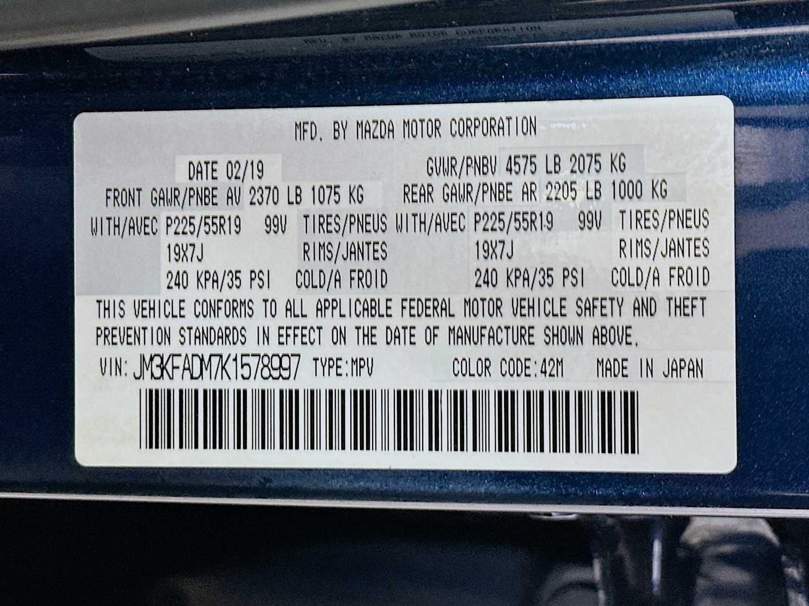 Used 2019 Deep Crystal Blue Mica Mazda Grand Touring image 30