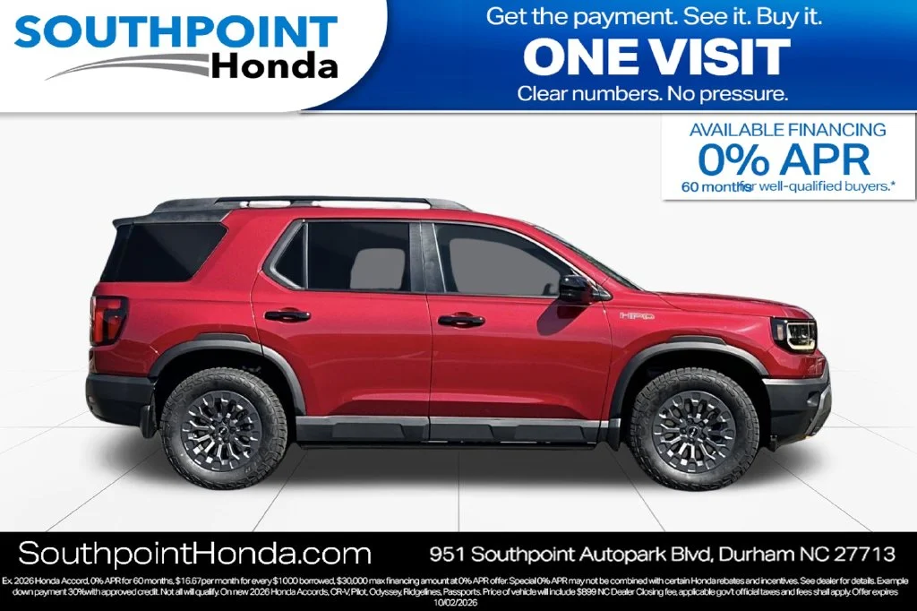 New 2026 Radiant Red Metallic II Honda TrailSport Blackout image 2