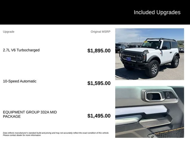 Used 2021 White Ford Badlands image 5