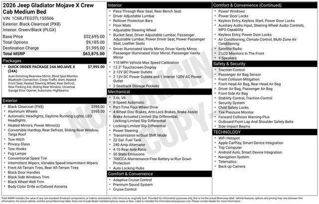 New 2026 Black Jeep Mojave X image 5