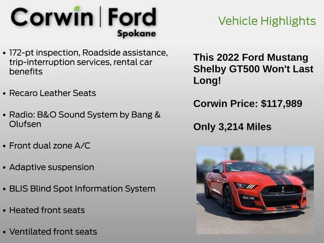 Used 2022 Orange Ford Shelby GT500 image 13