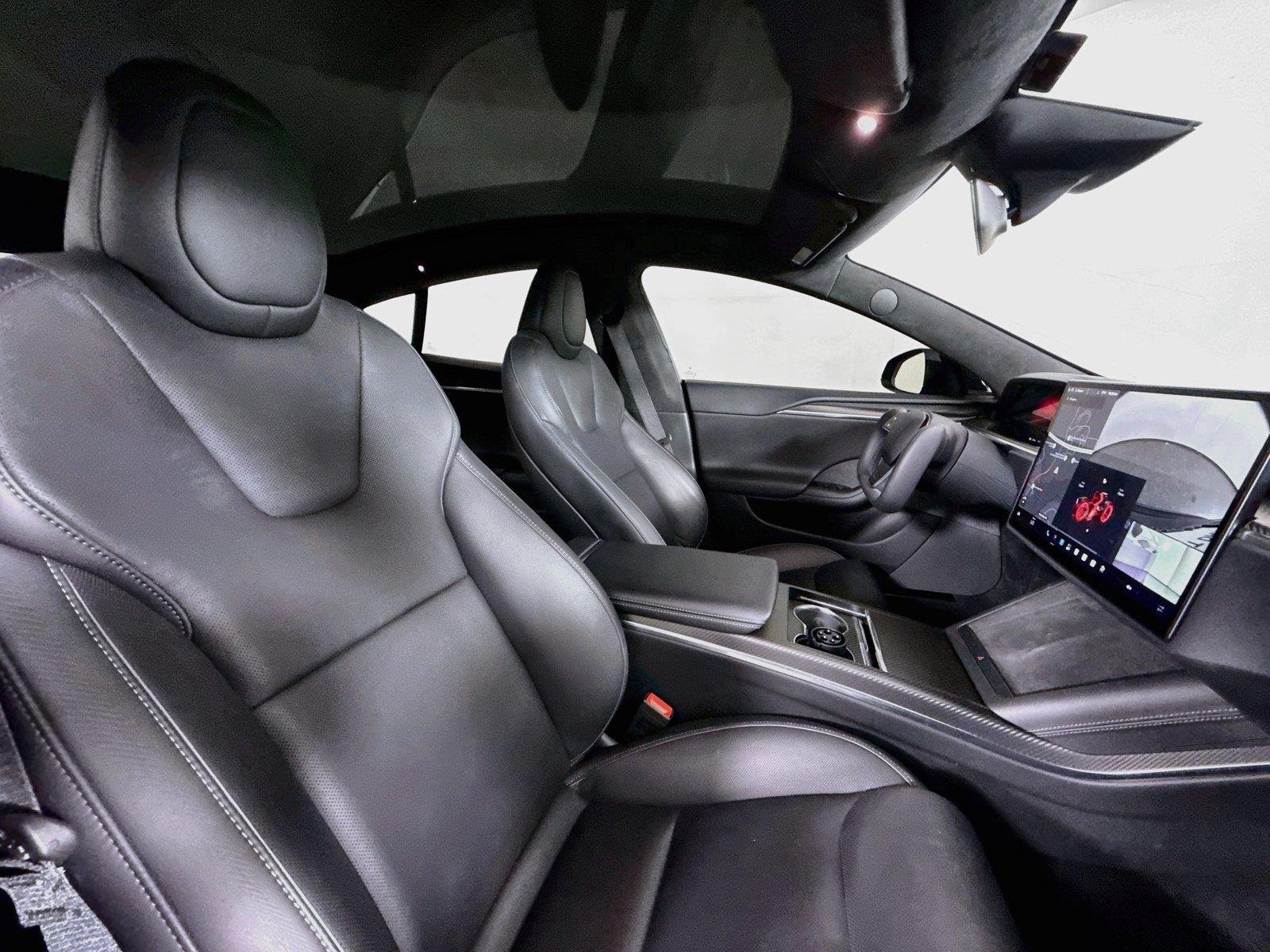 Used 2021 Solid Black Tesla Plaid image 36