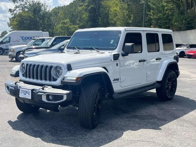 Used 2025 Bright White Clearcoat Jeep Sahara 4xe image 8