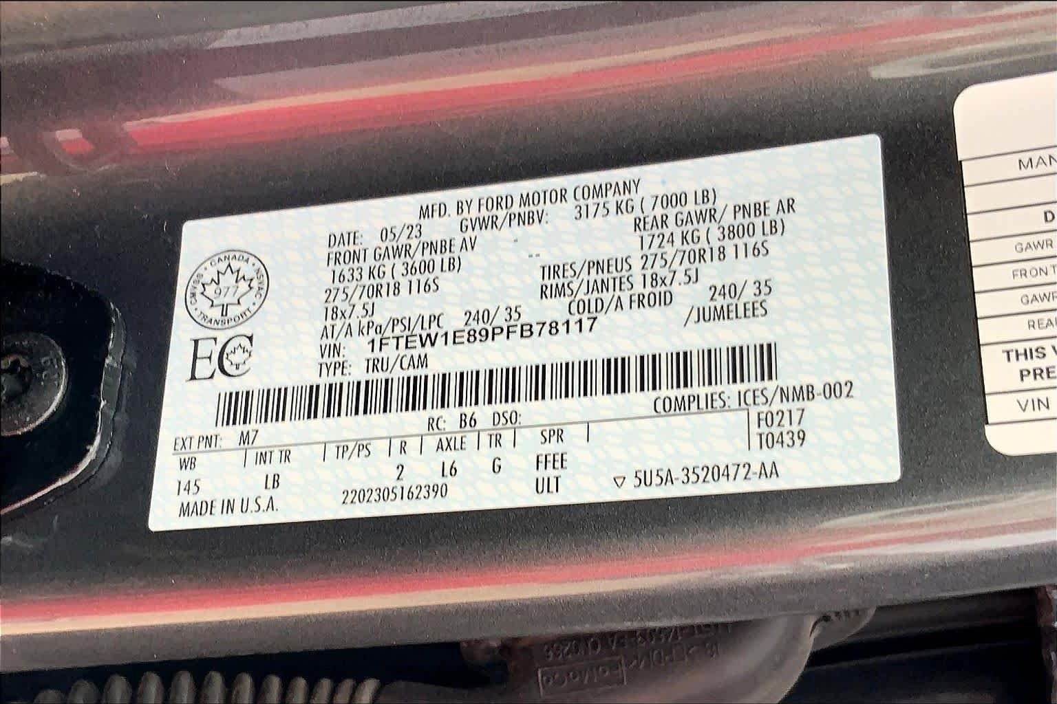 Used 2023 Carbonized Gray Metallic Ford Tremor image 33