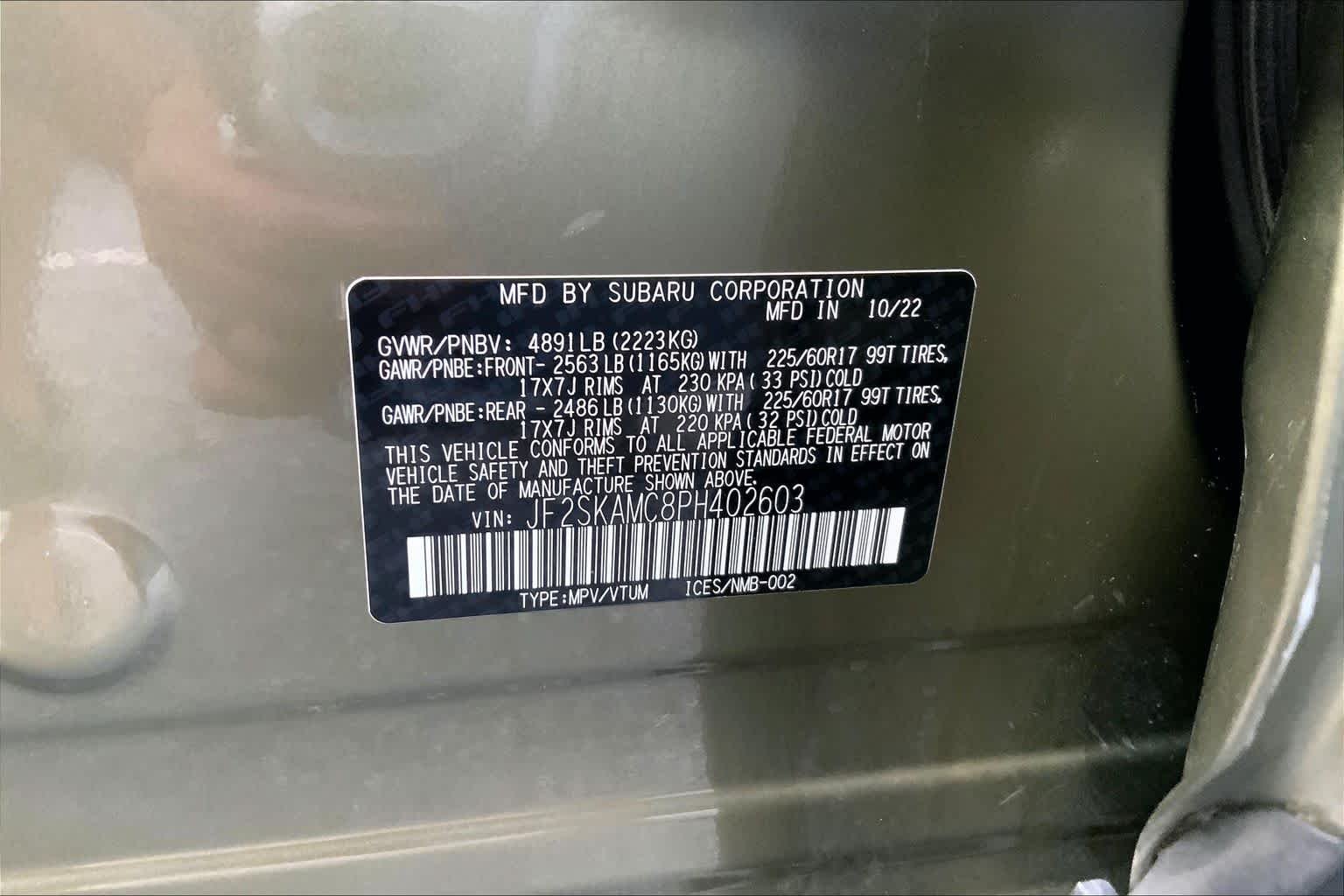 Used 2023 Autumn Green Metallic Subaru Wilderness image 29