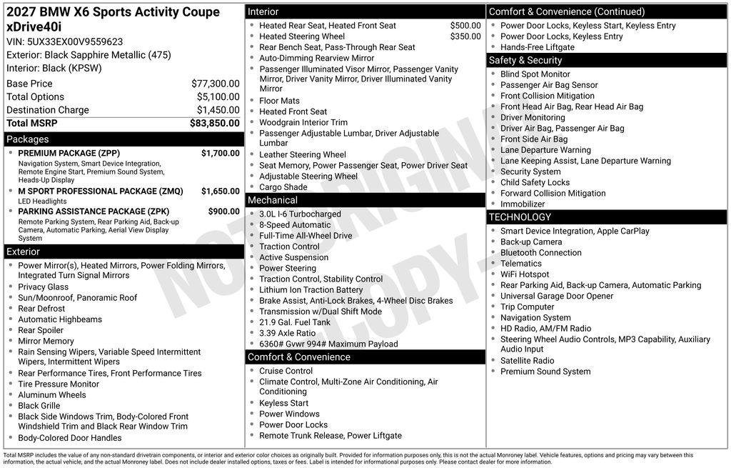 New 2027 Black Sapphire Metallic BMW xDrive40i image 2