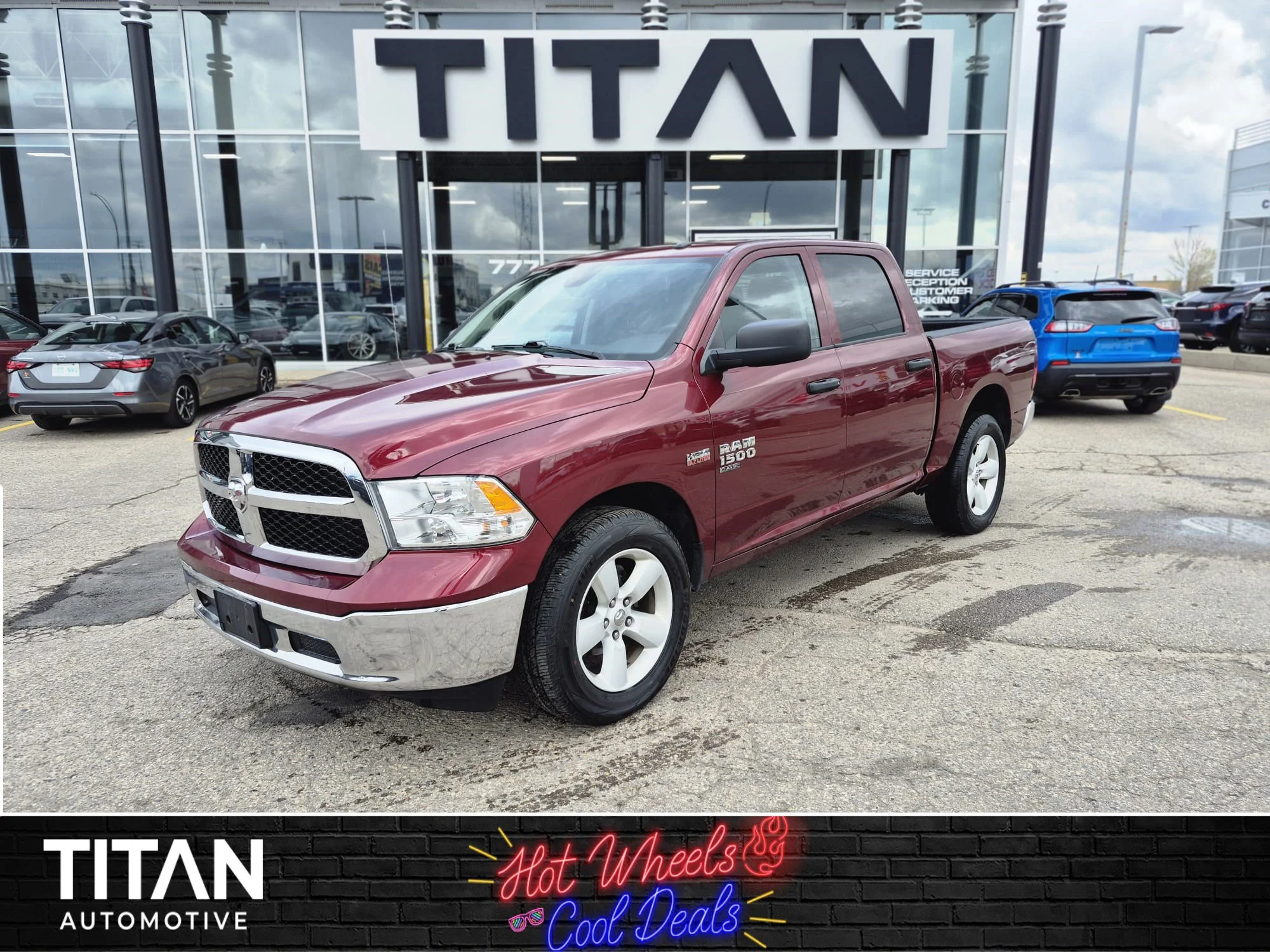 Certified Used 2023 Red Pearl Ram SLT 4x4*6 Pass | 5.7L HEMI | Velvet Red Pearl | Htd Mirrors | Tow Package | Box Liner image 1