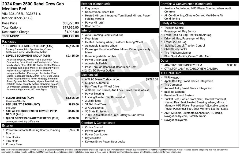 New 2024 Ceramic Grey Clear-Coat Exterior Paint RAM Rebel image 5