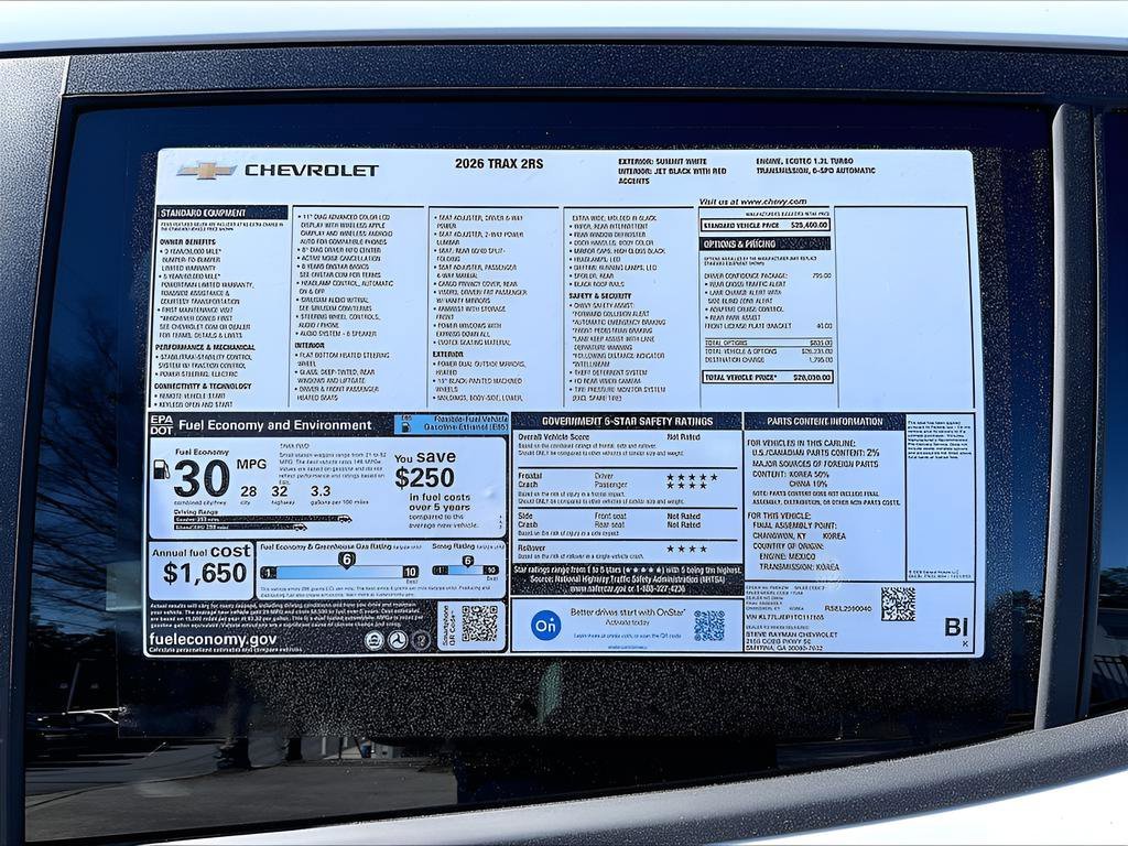 New 2026 Chevrolet Trax 2RS 4D Sport Utility