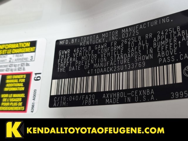 Used 2025 White Toyota LE image 10
