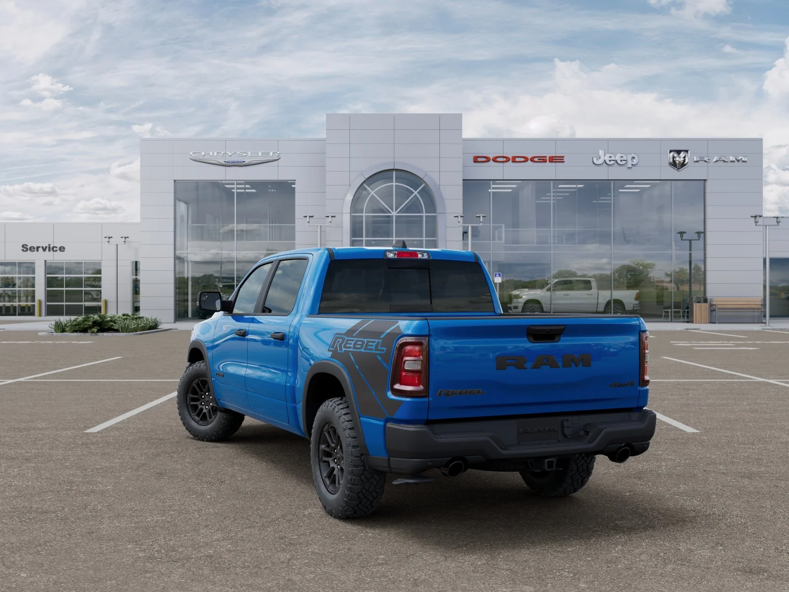 New 2026 Hydro Blue Pearl-Coat Exterior Paint RAM Rebel image 3