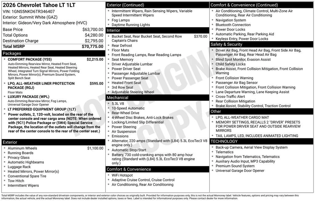 2026 Chevrolet Tahoe LT - Photo 53