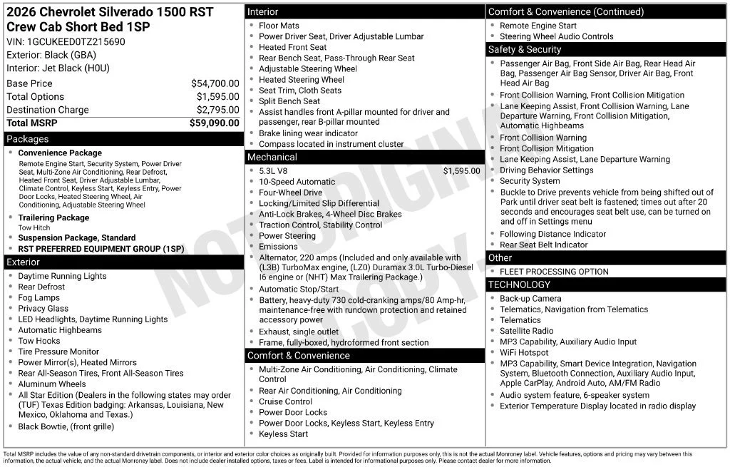 Used 2026 Black Chevrolet RST image 5