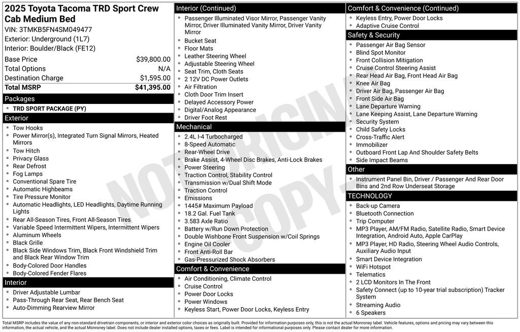 Used 2025 Black Toyota TRD Sport image 35