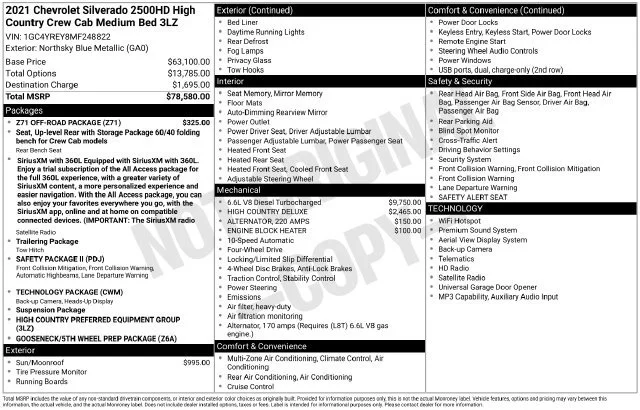 Used 2021 NORTHSKY BLUE METALLIC Chevrolet High Country image 11