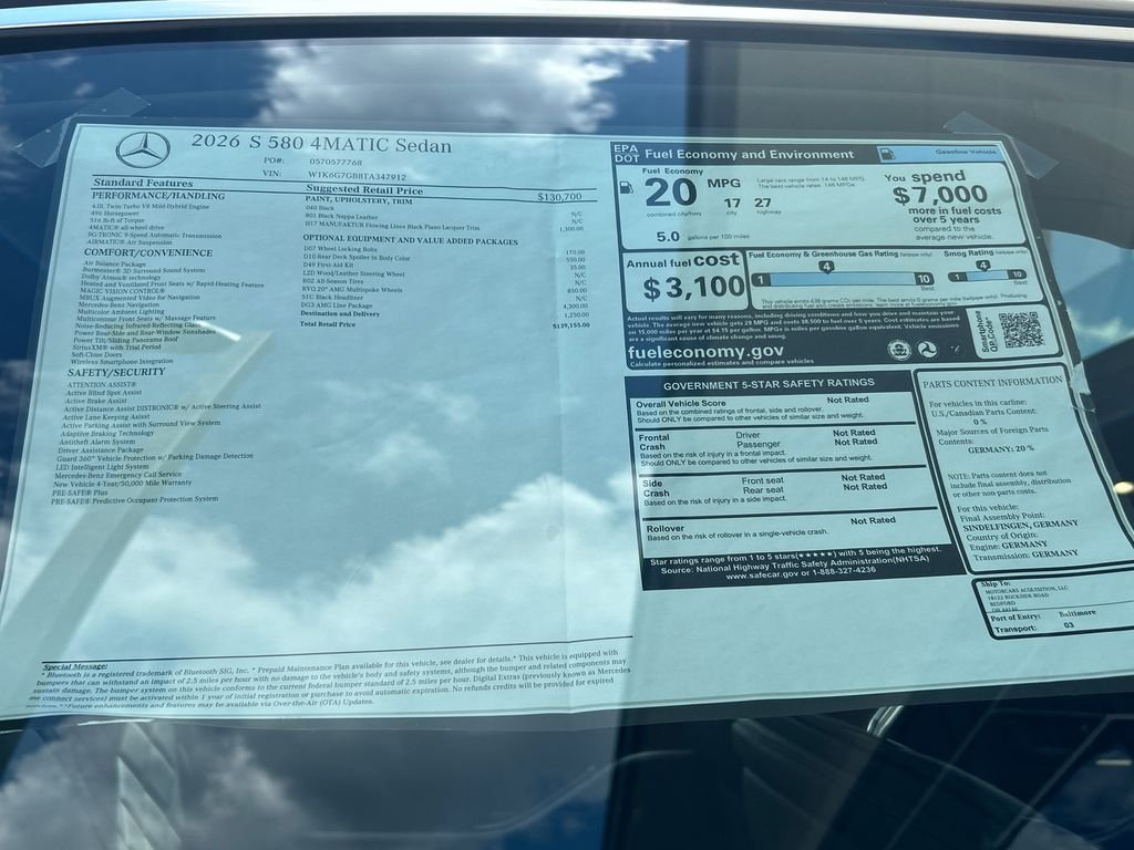 New 2026 Black Mercedes-Benz S580 image 37