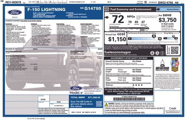 Used 2025 Ford F-150 Lightning Flash with VIN 1FT6W3LU9SWG14795 for sale in Grove City, OH