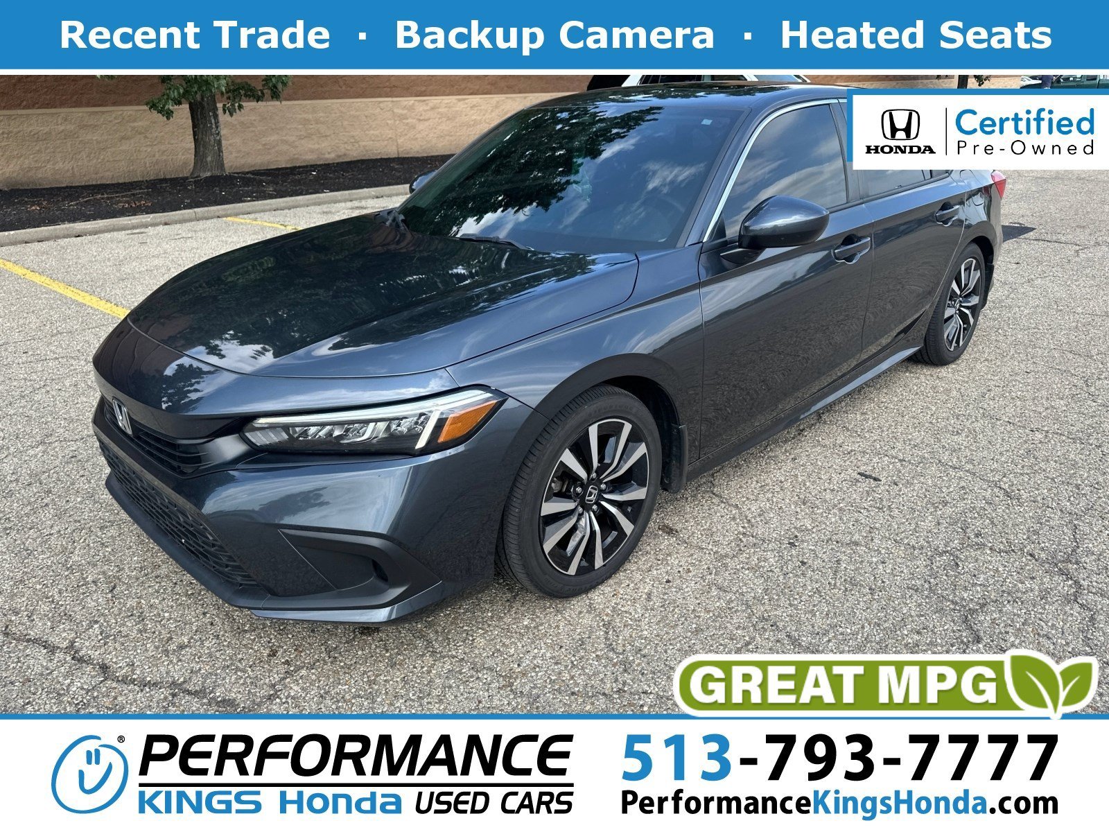 Certified Used 2024 Meteorite Gray Metallic Honda EX image 1
