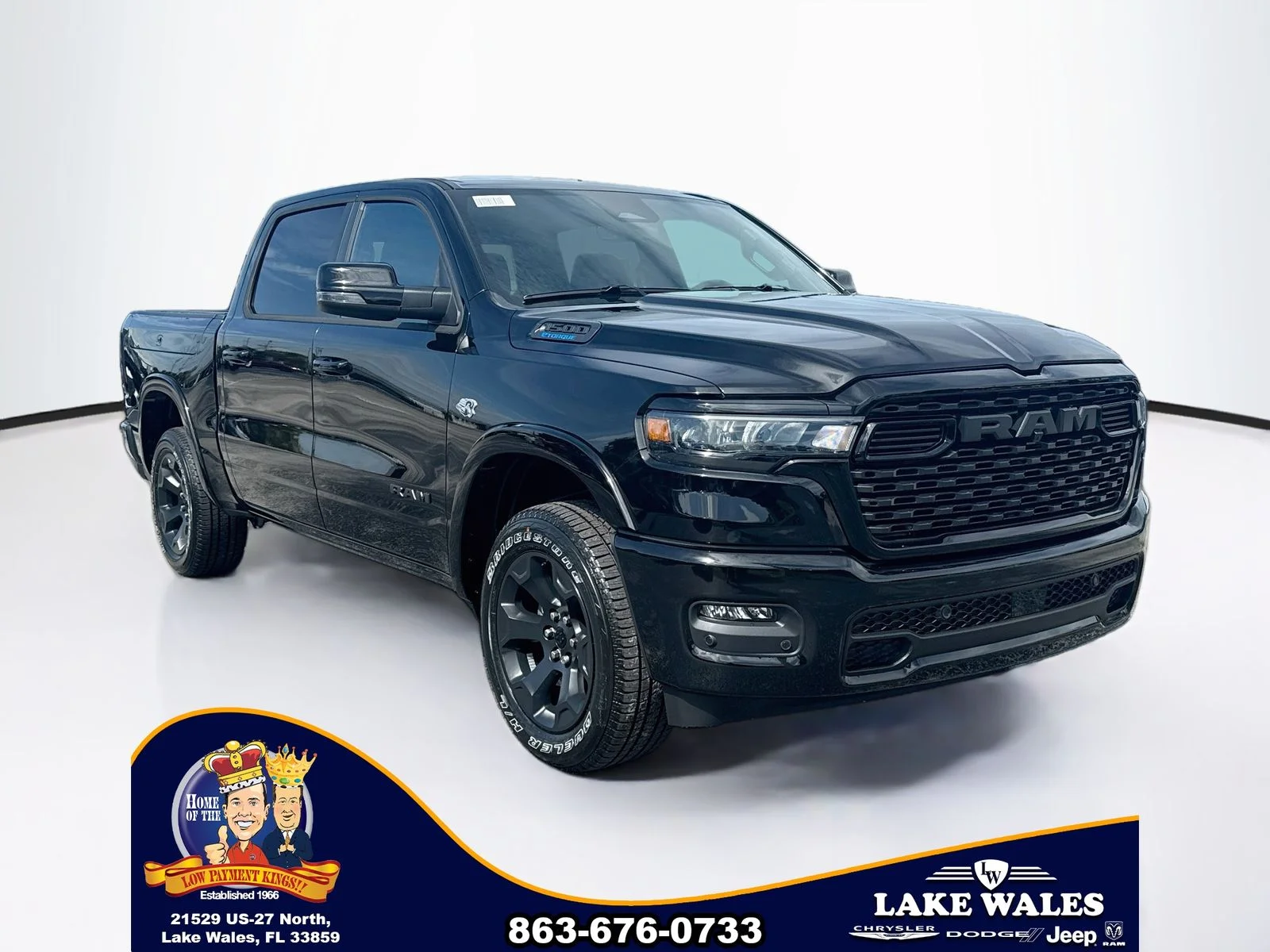 New 2026 Diamond Black Crystal Pearl-Coat Exterior Paint RAM Big Horn/Lone Star image 1