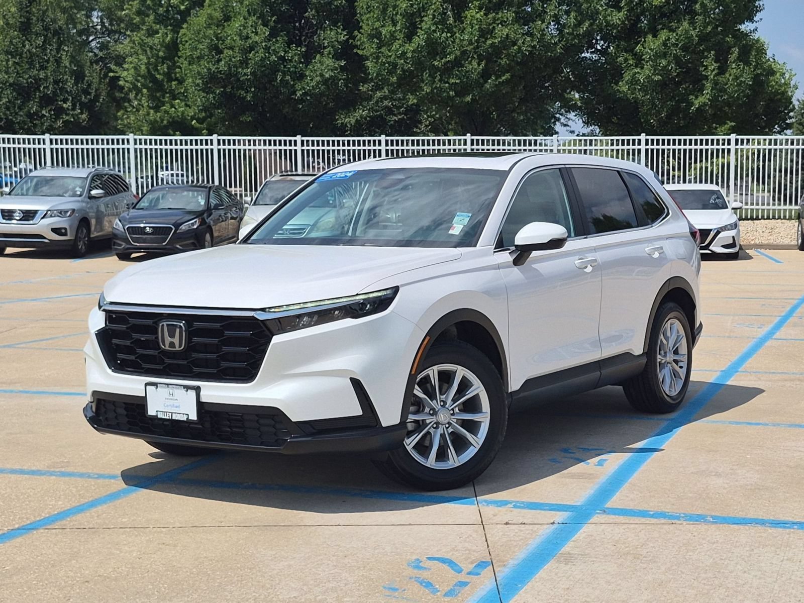 Certified Used 2024 Platinum White Pearl Honda EX AWD image 2